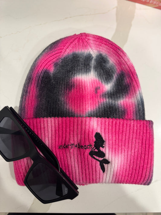 Logo Pink and Black Beanie